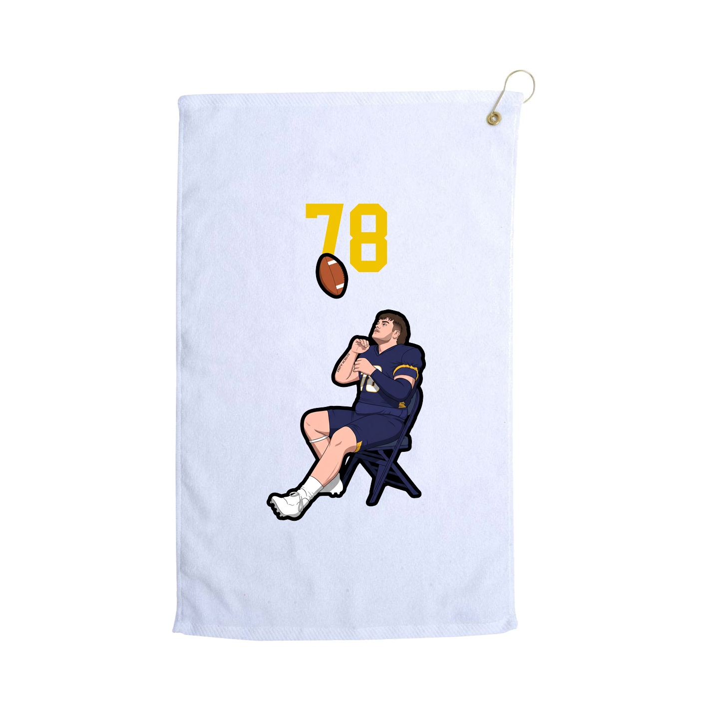 Golf Towel — Number Top in White