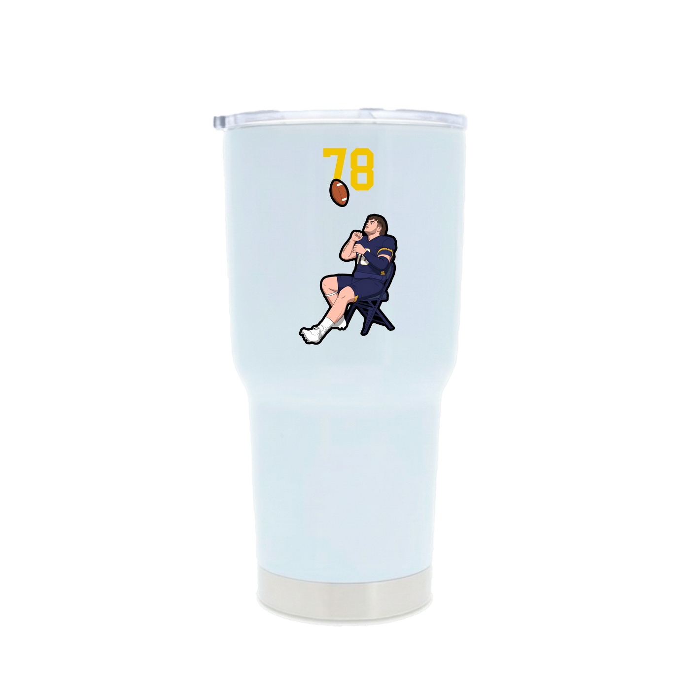 30oz Stainless Steel Tumbler — Number Top in White