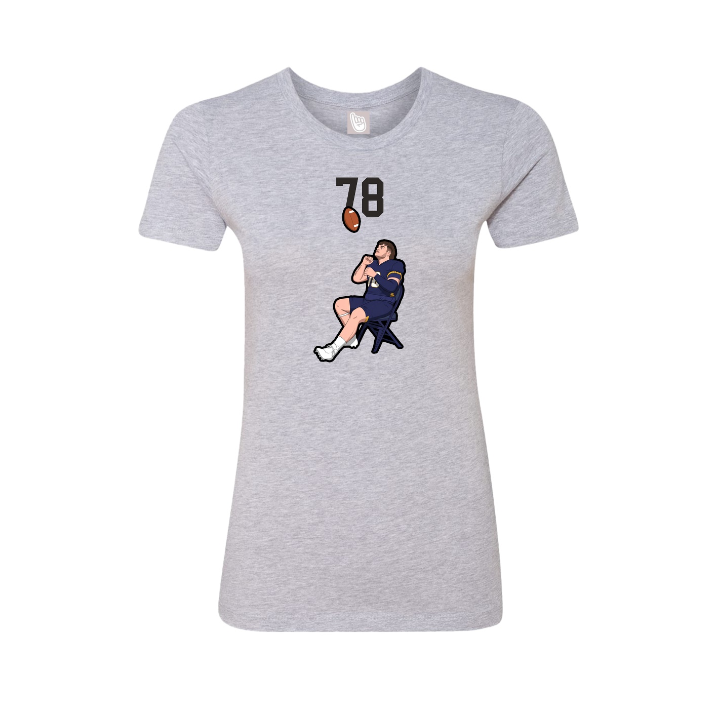 Fitted Women's Tee — Number Top in Grey