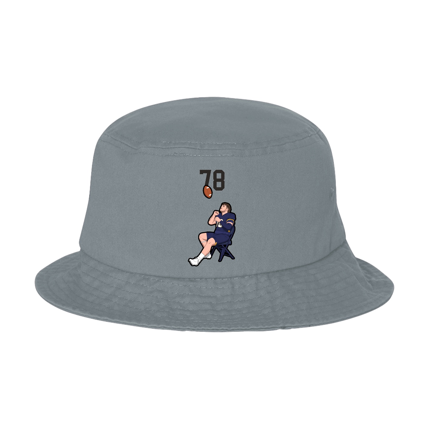 Bucket Cap — Number Top in Grey