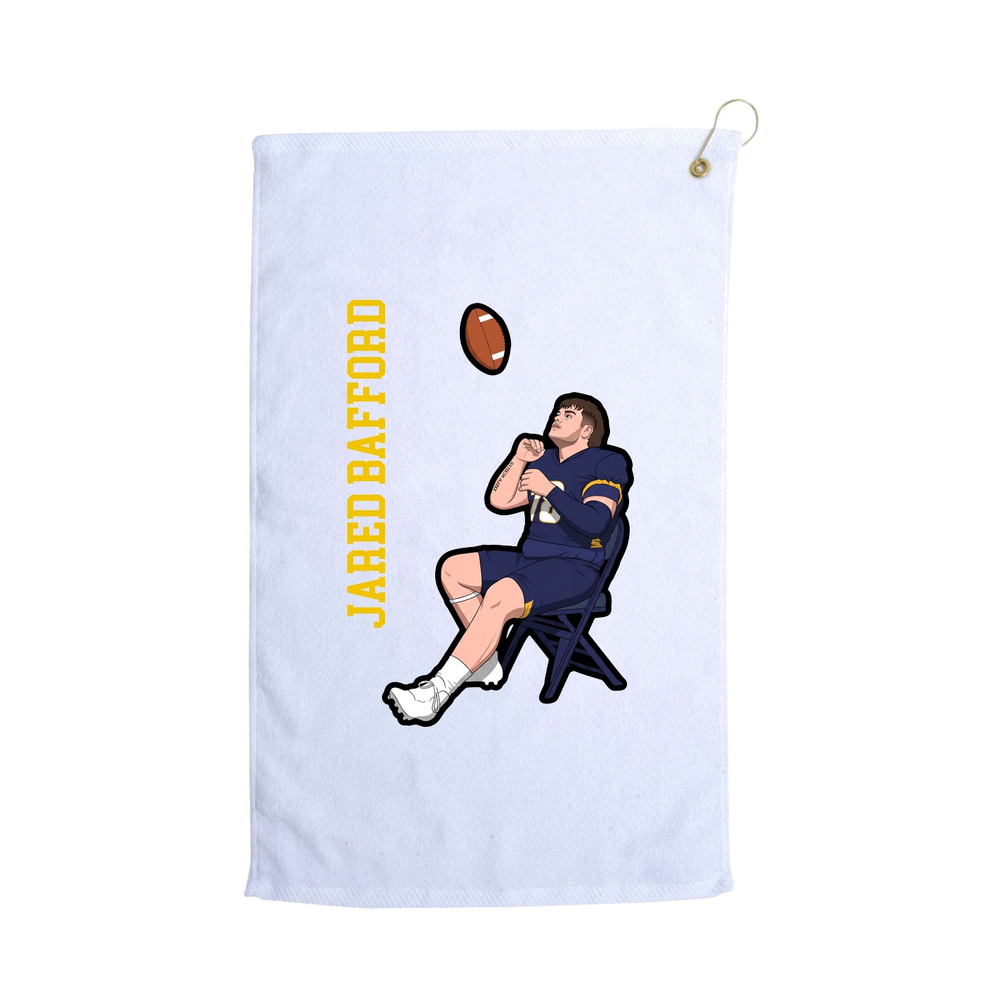 Golf Towel — Name Vertical in White