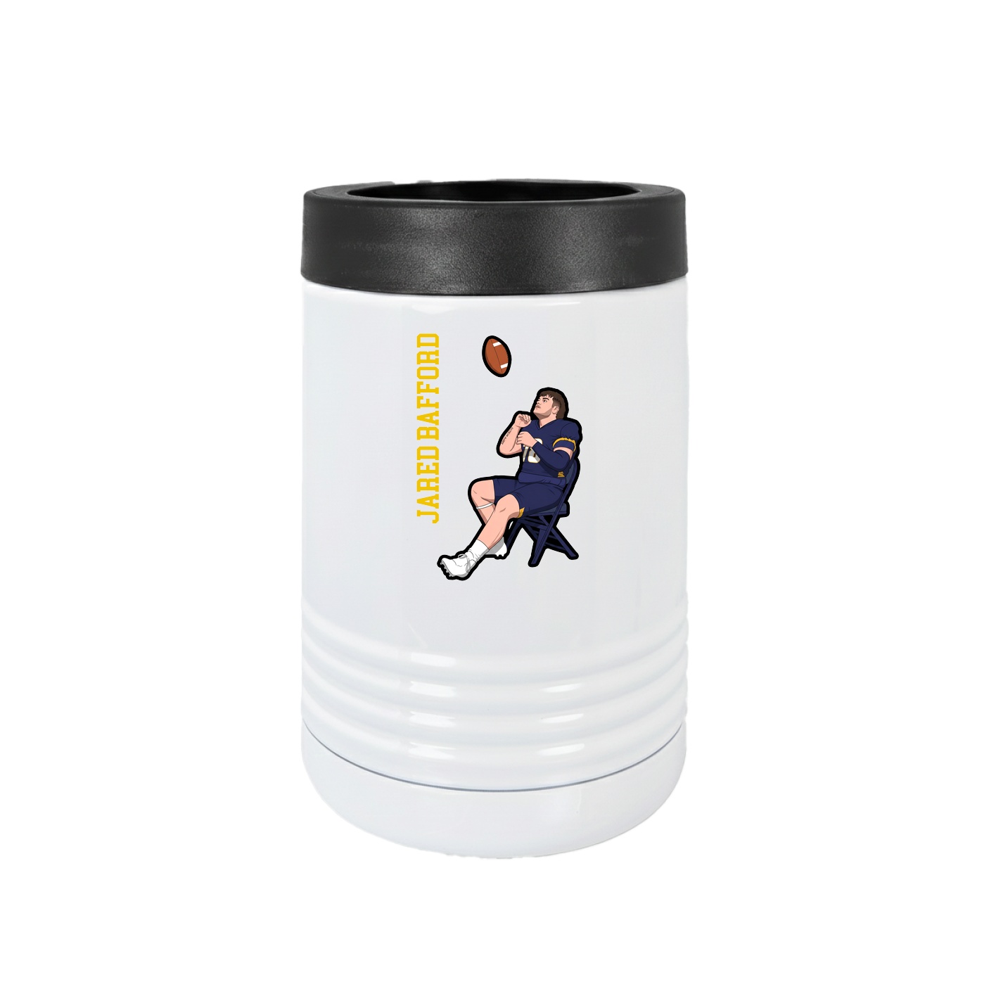 Beverage Holder — Name Vertical in White