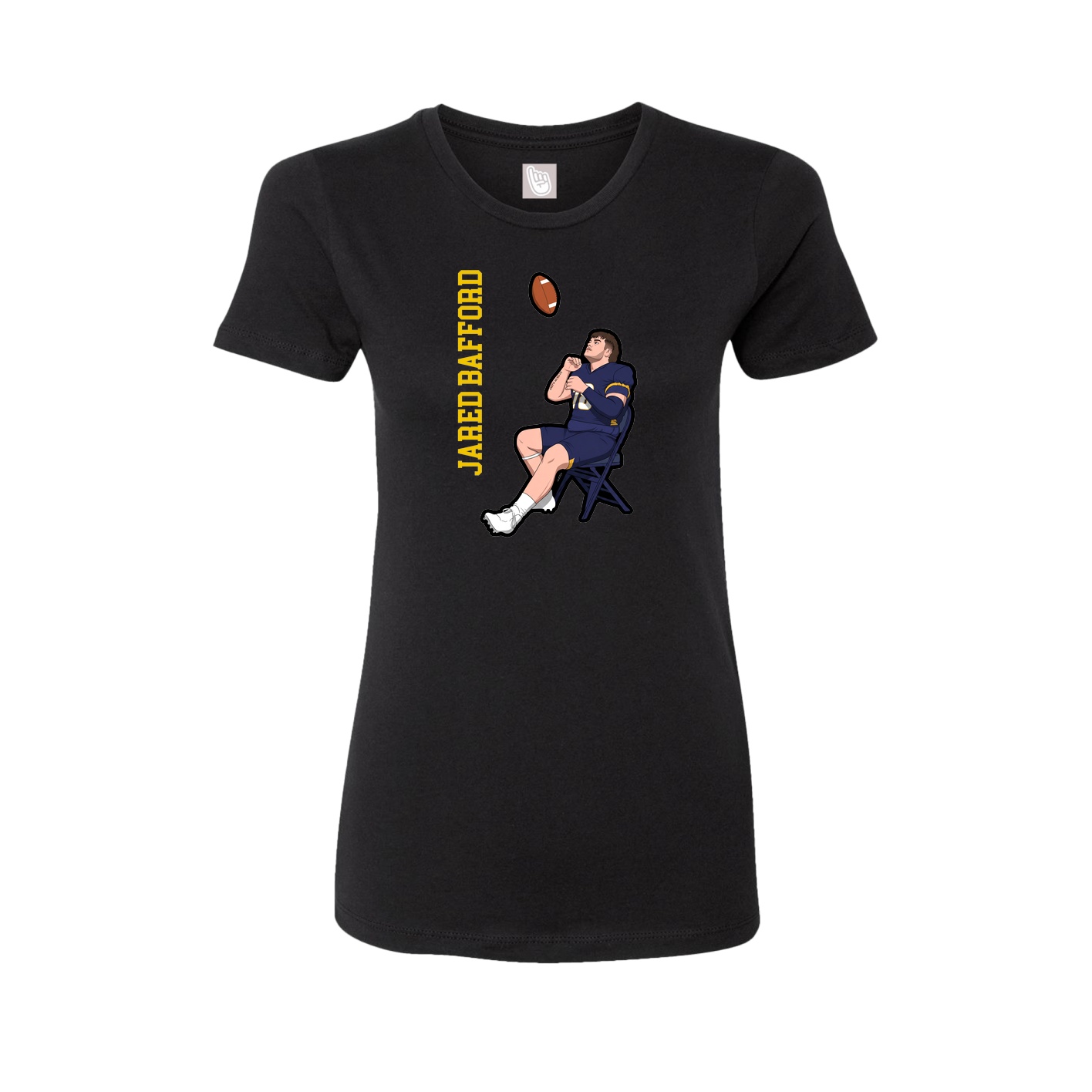 Fitted Women's Tee — Name Vertical in Black