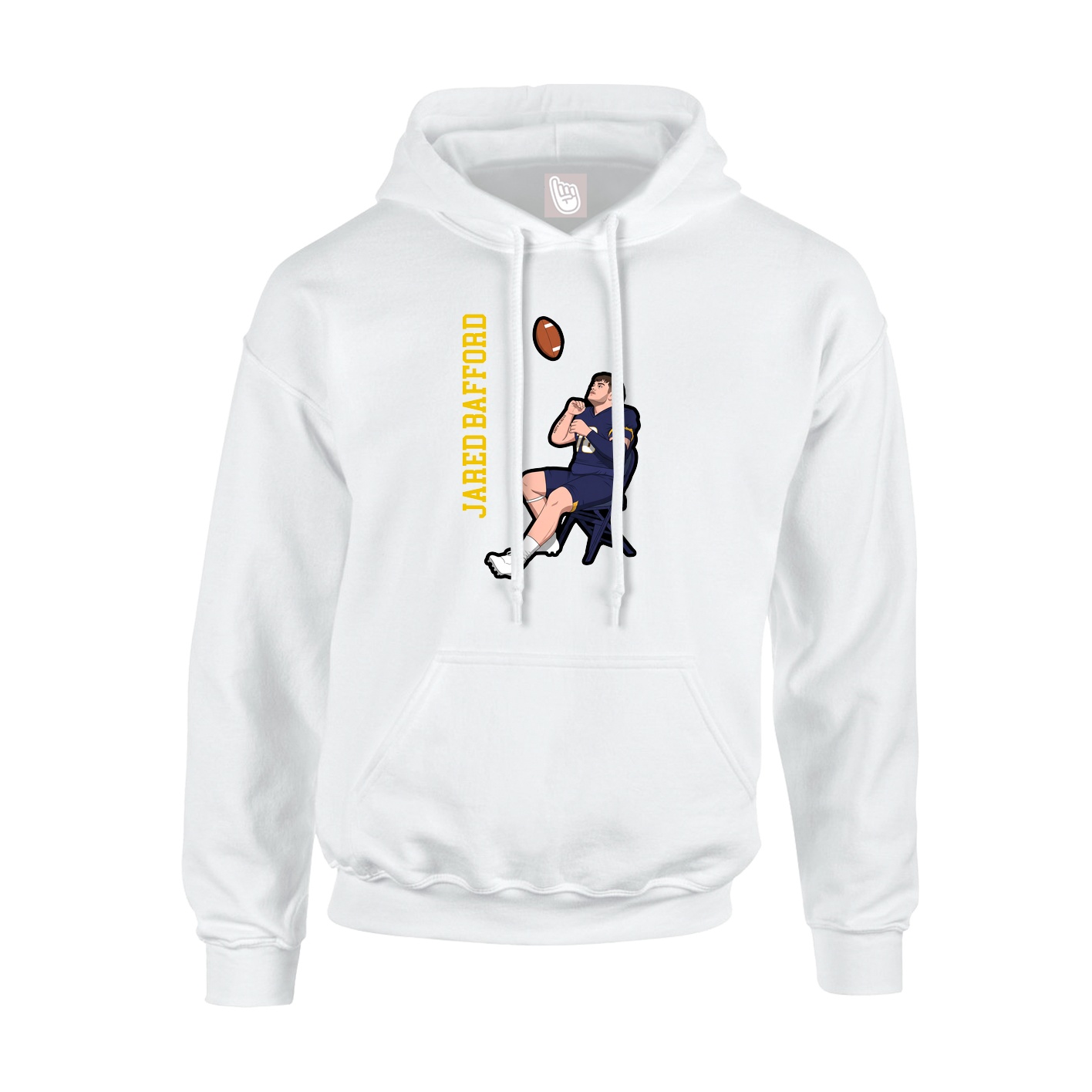 Hoodie — Name Vertical in White