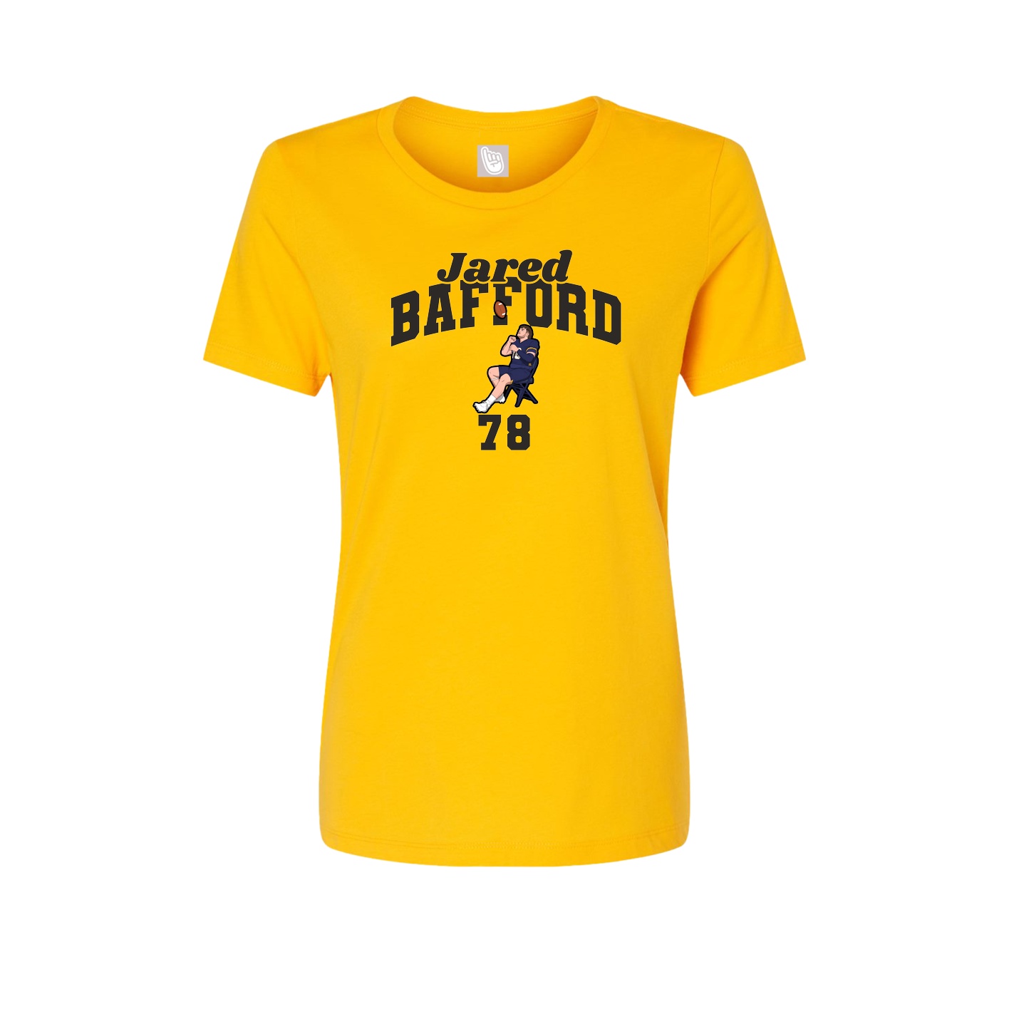 Fitted Women's Tee — Signature Arch in Gold