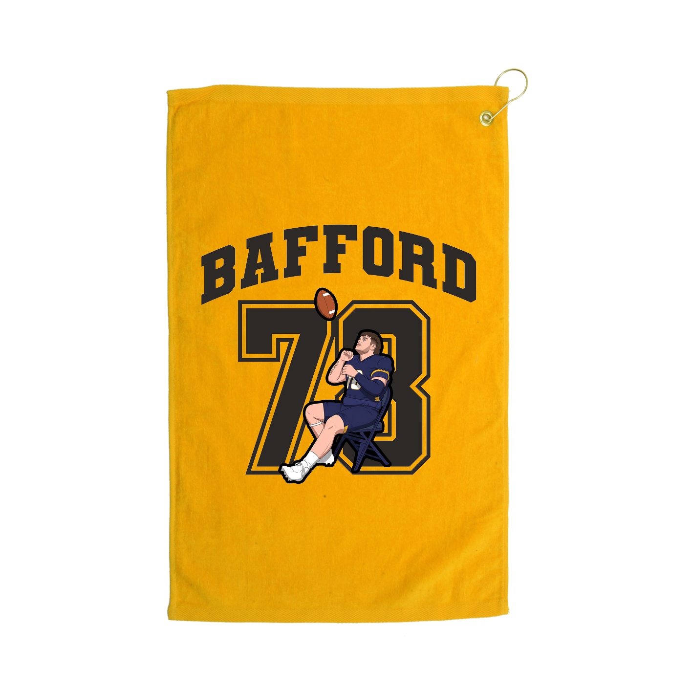 Golf Towel — Number in Gold