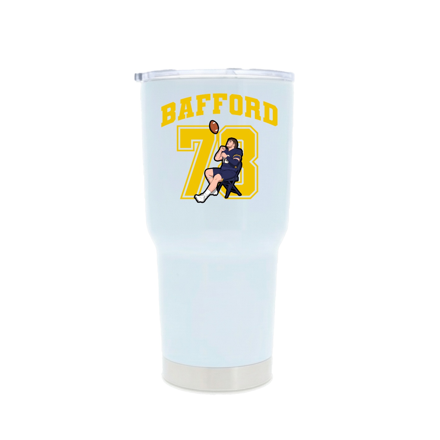 30oz Stainless Steel Tumbler — Number in White