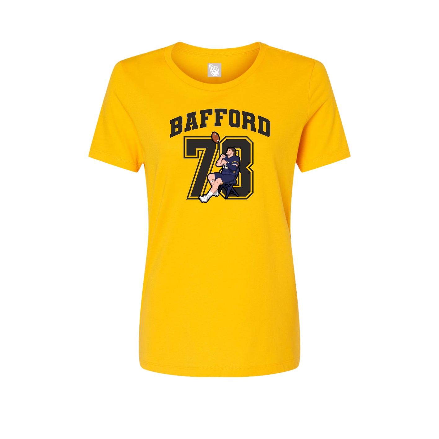Fitted Women's Tee — Number in Gold