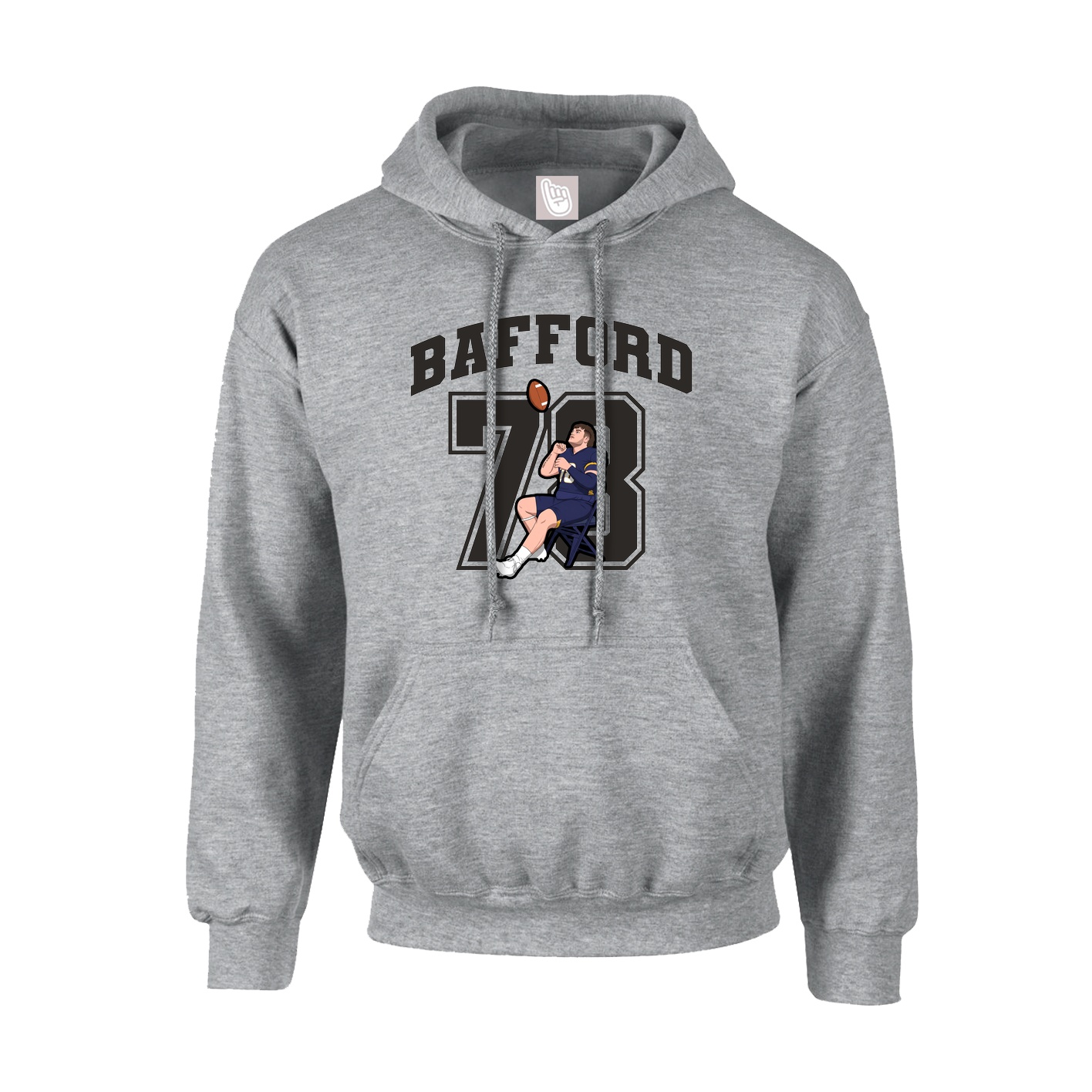 Youth Hoodie — Number in Grey