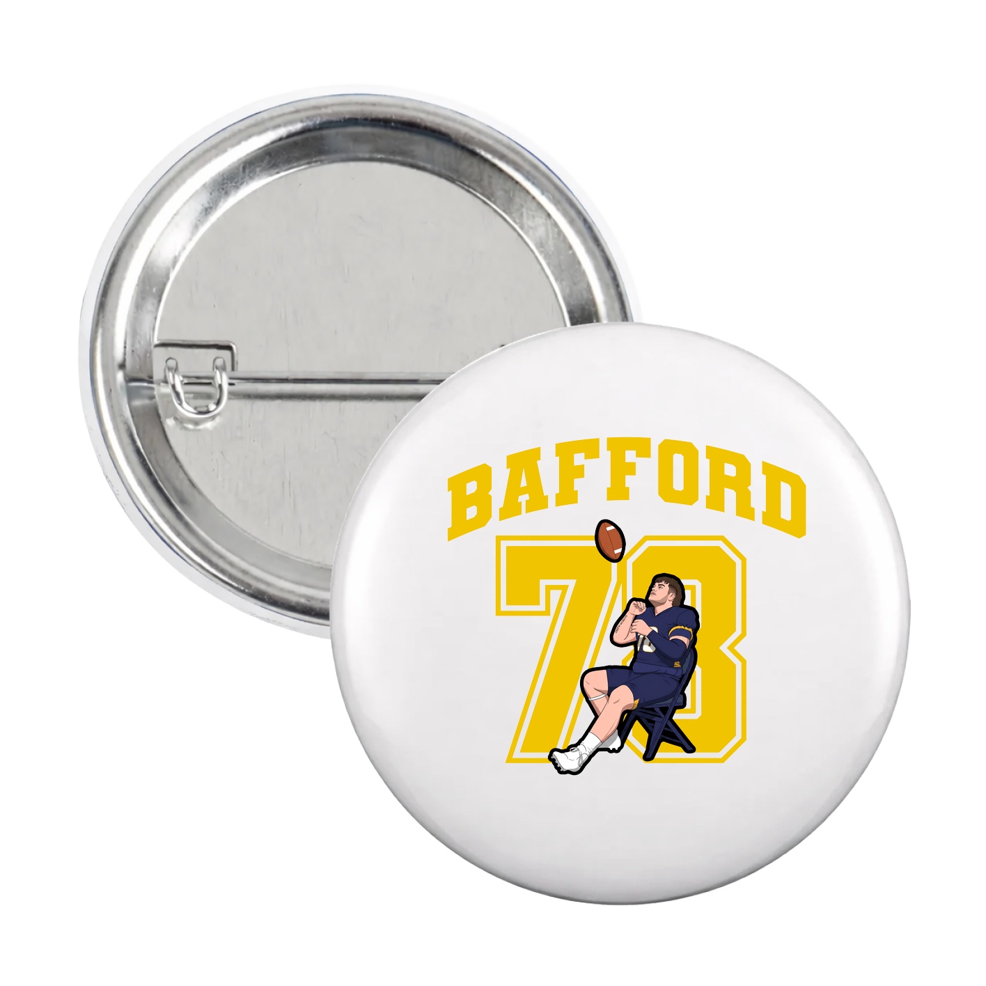 Game Day Button — Number in White