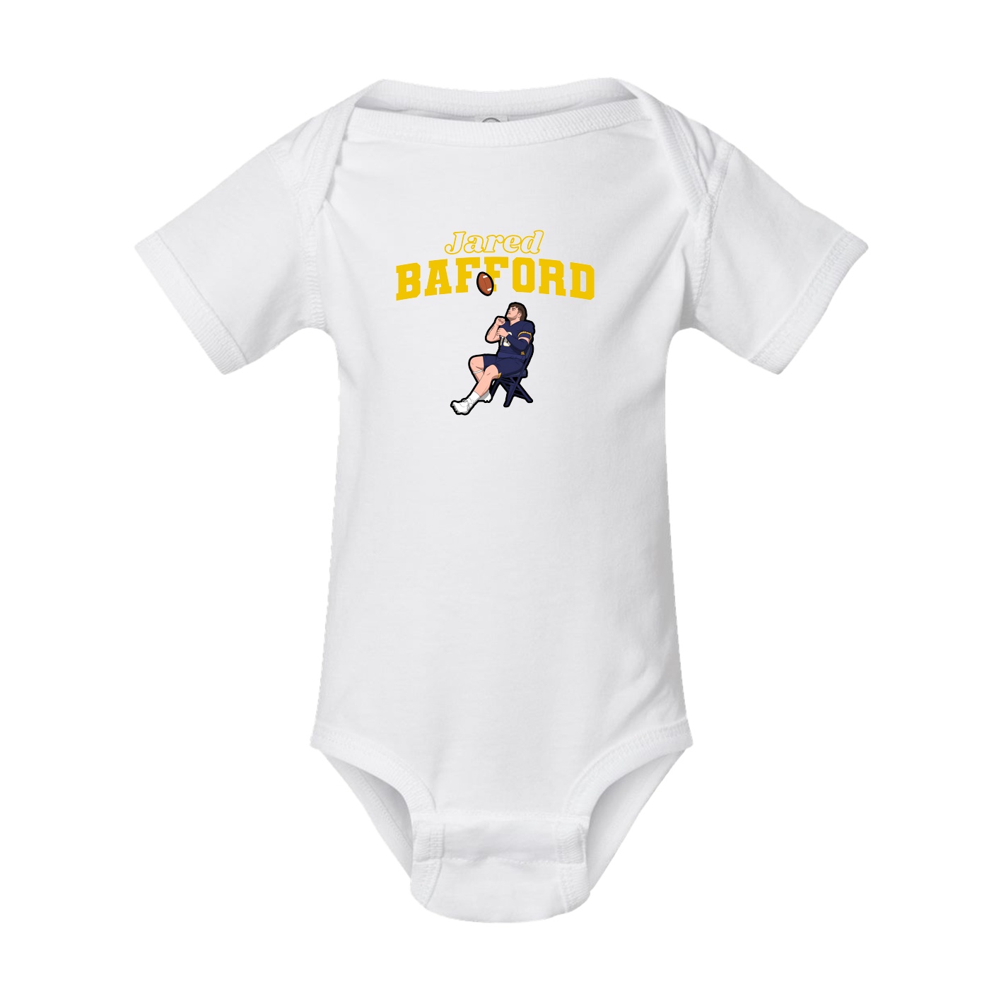 Baby Onesie — Name Arch in White