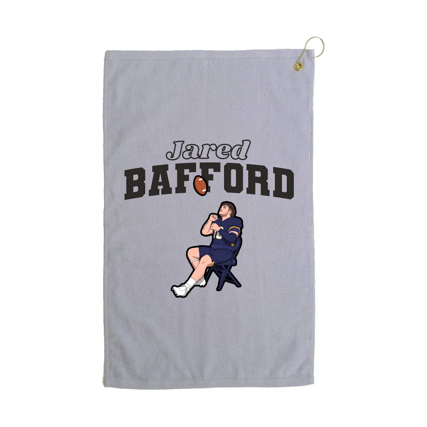 Golf Towel — Name Arch in Grey