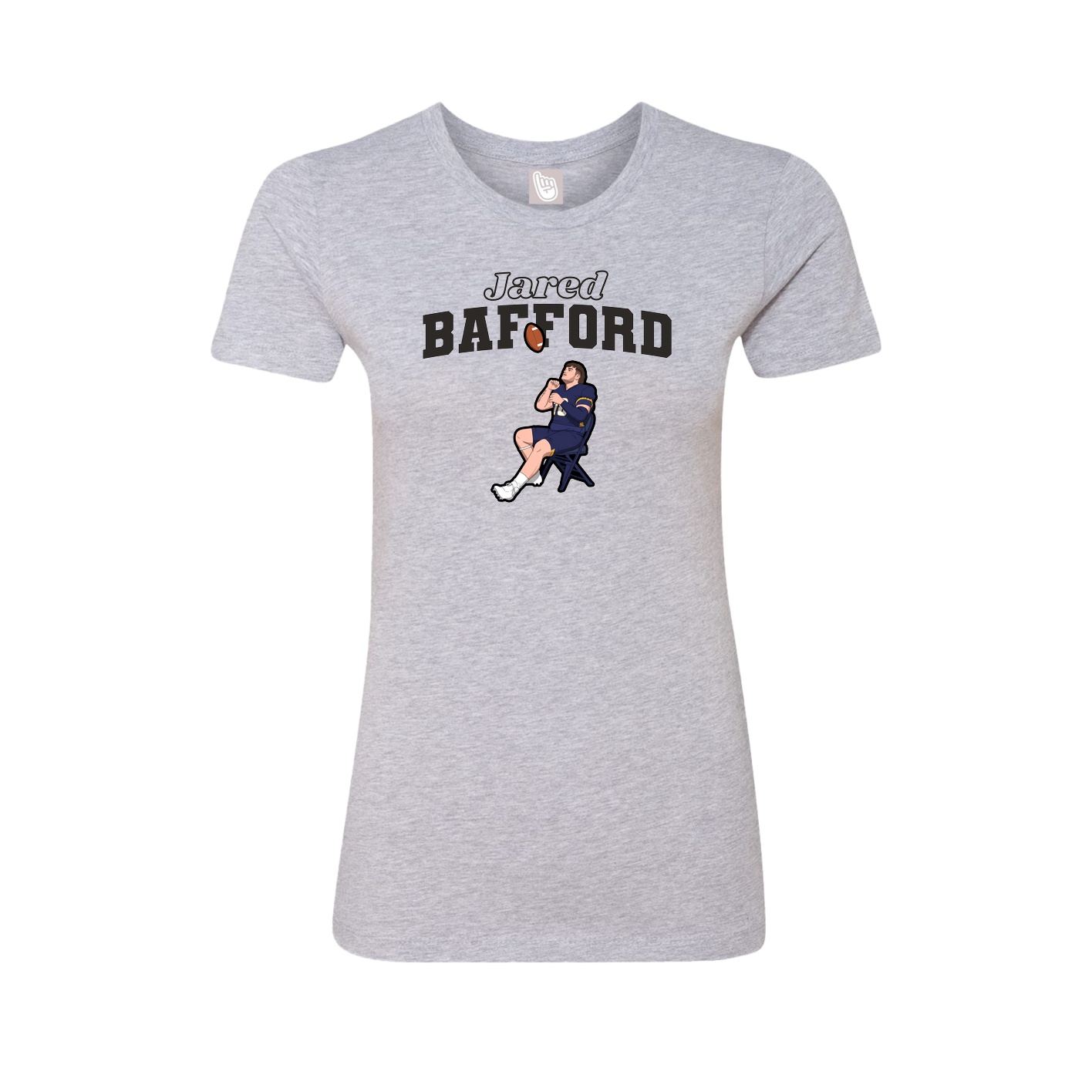 Fitted Women's Tee — Name Arch in Grey