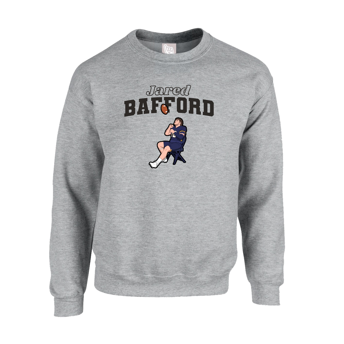 Fleece Crew — Name Arch in Grey
