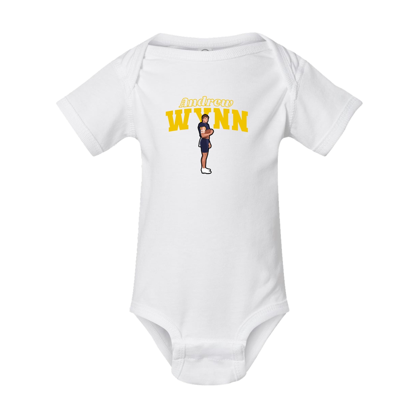Baby Onesie — Name Arch in White