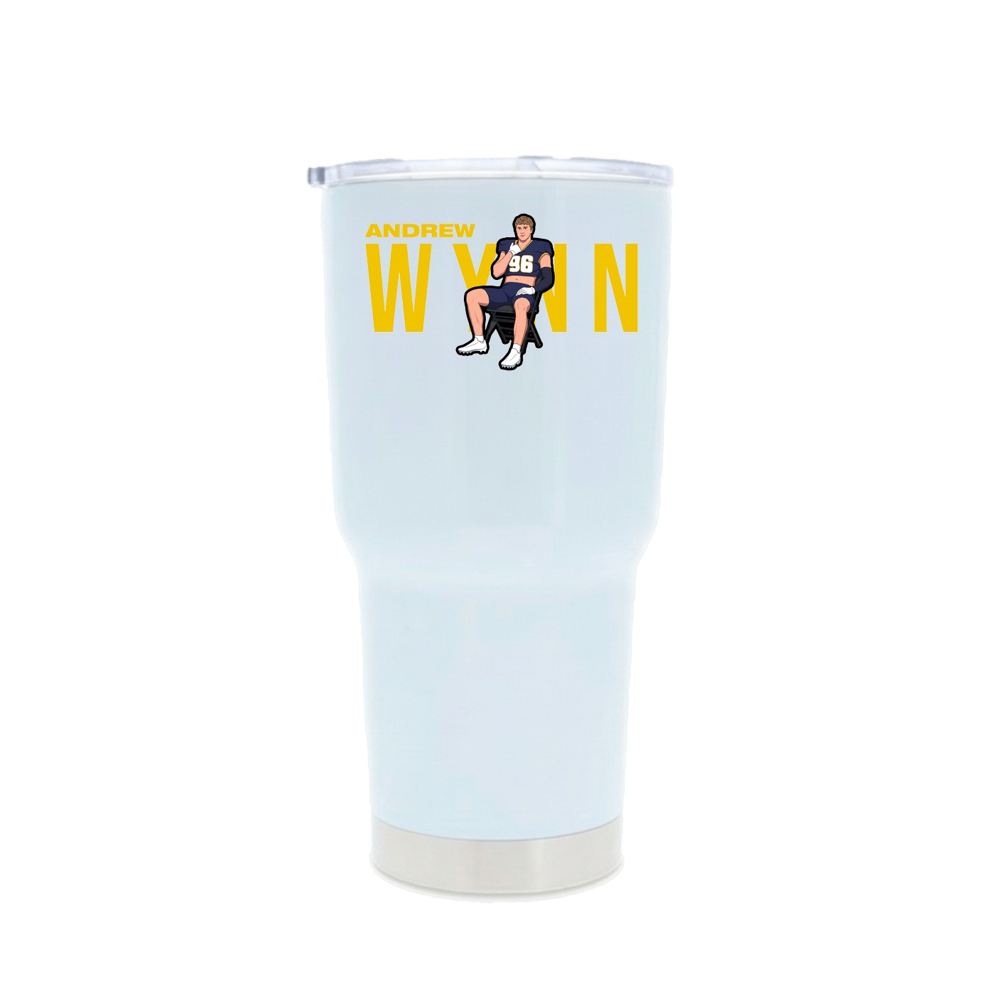 30oz Stainless Steel Tumbler — Player Name in White