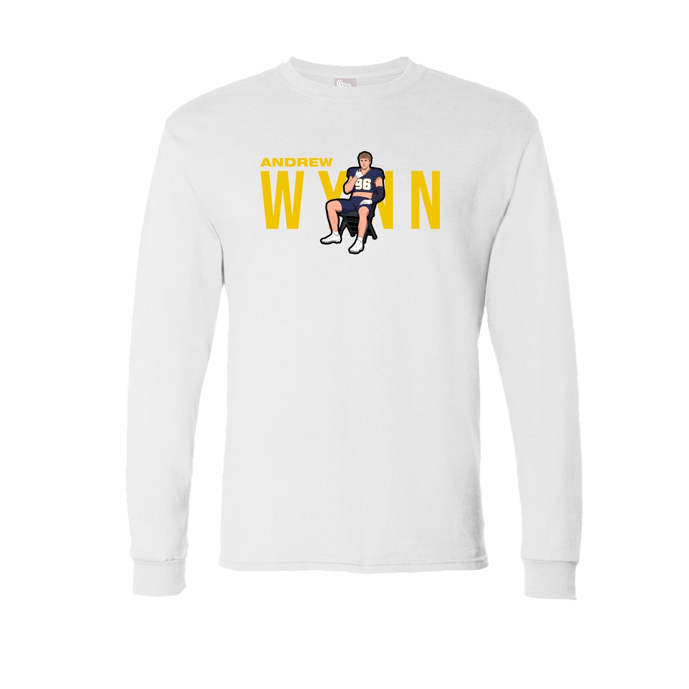 Long Sleeve Tee — Player Name in White