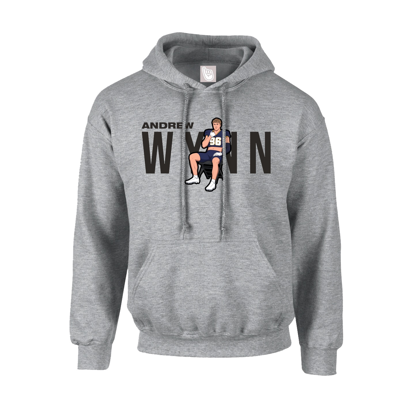 Youth Hoodie — Player Name in Grey