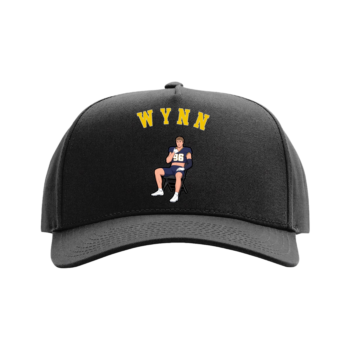 Full Fabric Five-Panel Champ Cap — Shirsey Arch in Black