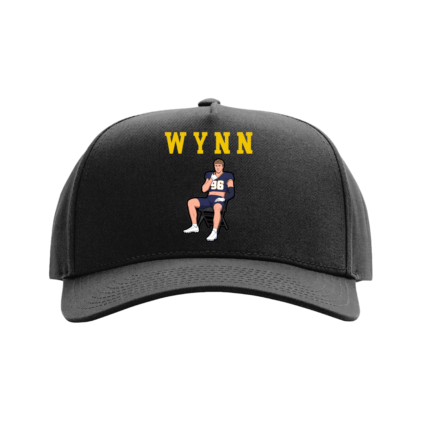 Full Fabric Five-Panel Champ Cap — Shirsey in Black