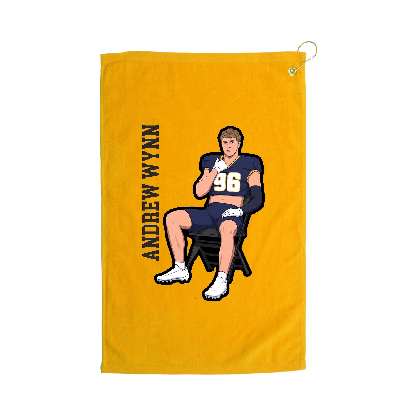 Golf Towel — Name Vertical in Gold