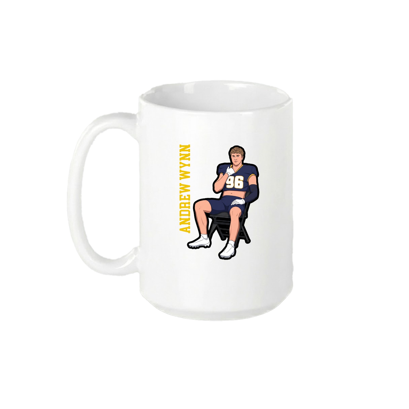 15oz Coffee Mug — Name Vertical in White