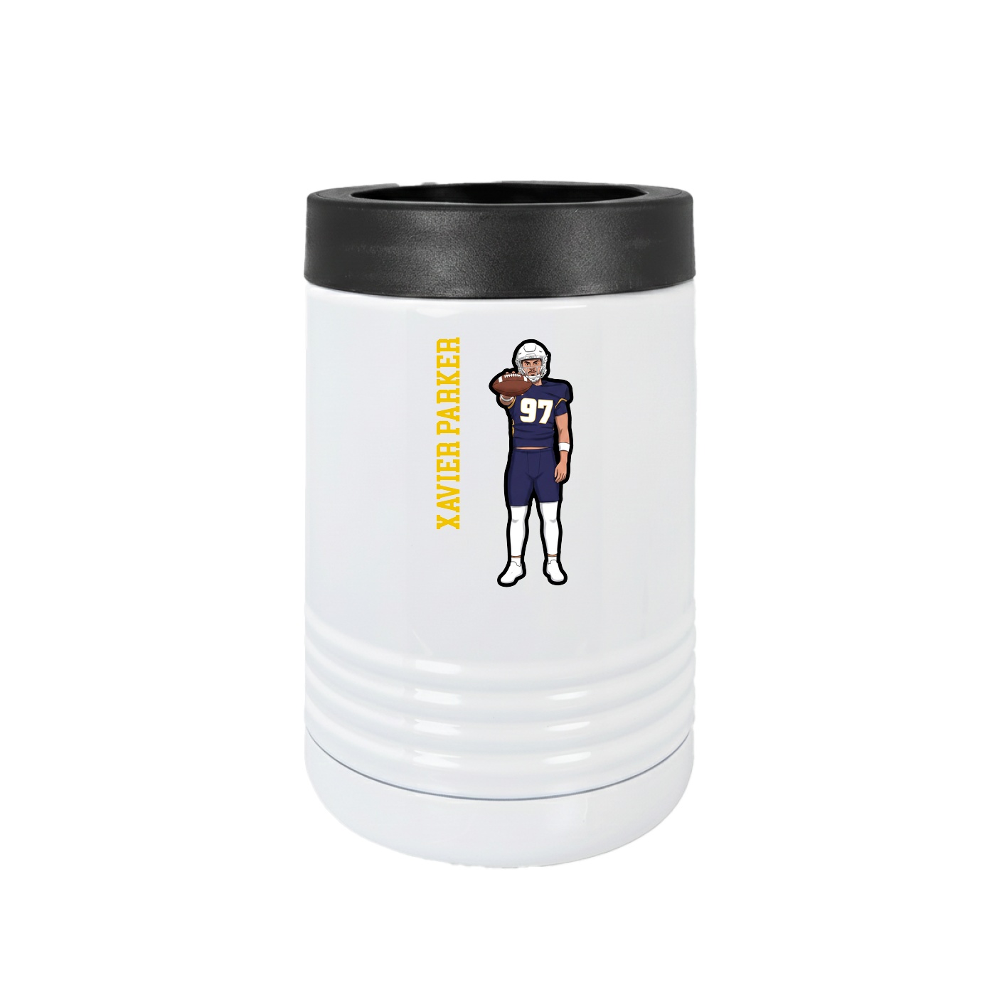 Beverage Holder — Name Vertical in White