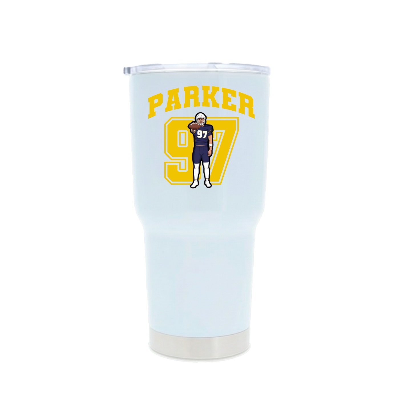30oz Stainless Steel Tumbler — Number in White