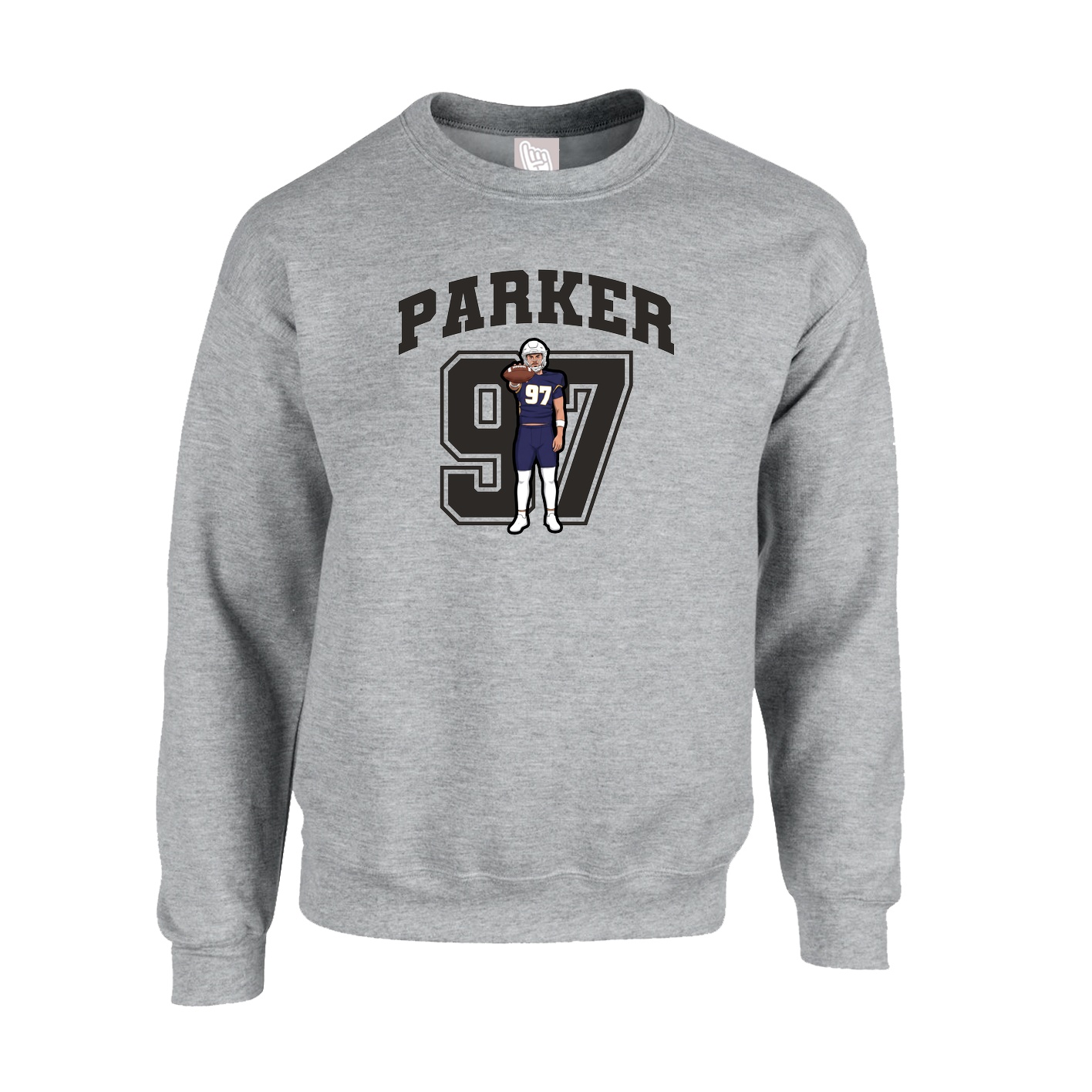 Fleece Crew — Number in Grey