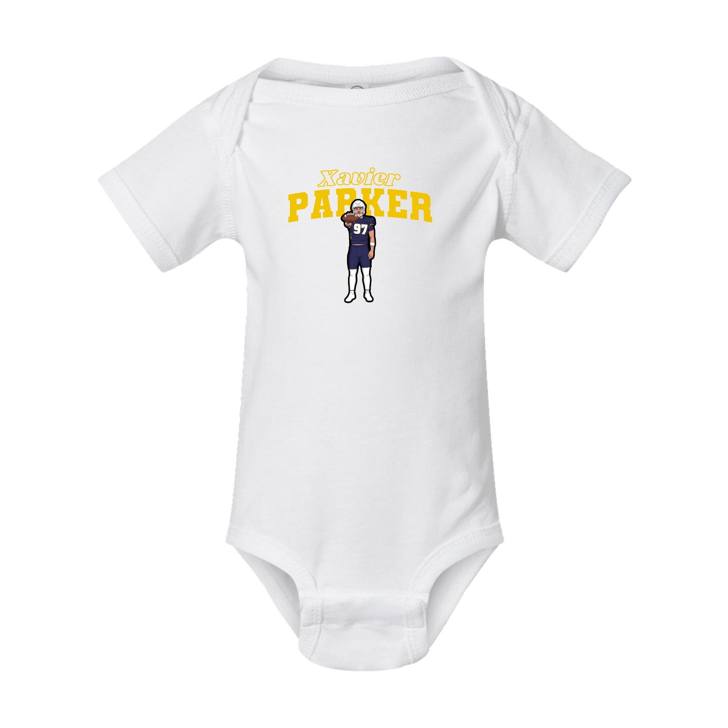 Baby Onesie — Name Arch in White
