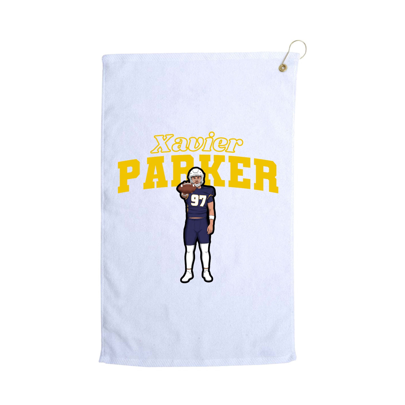 Golf Towel — Name Arch in White