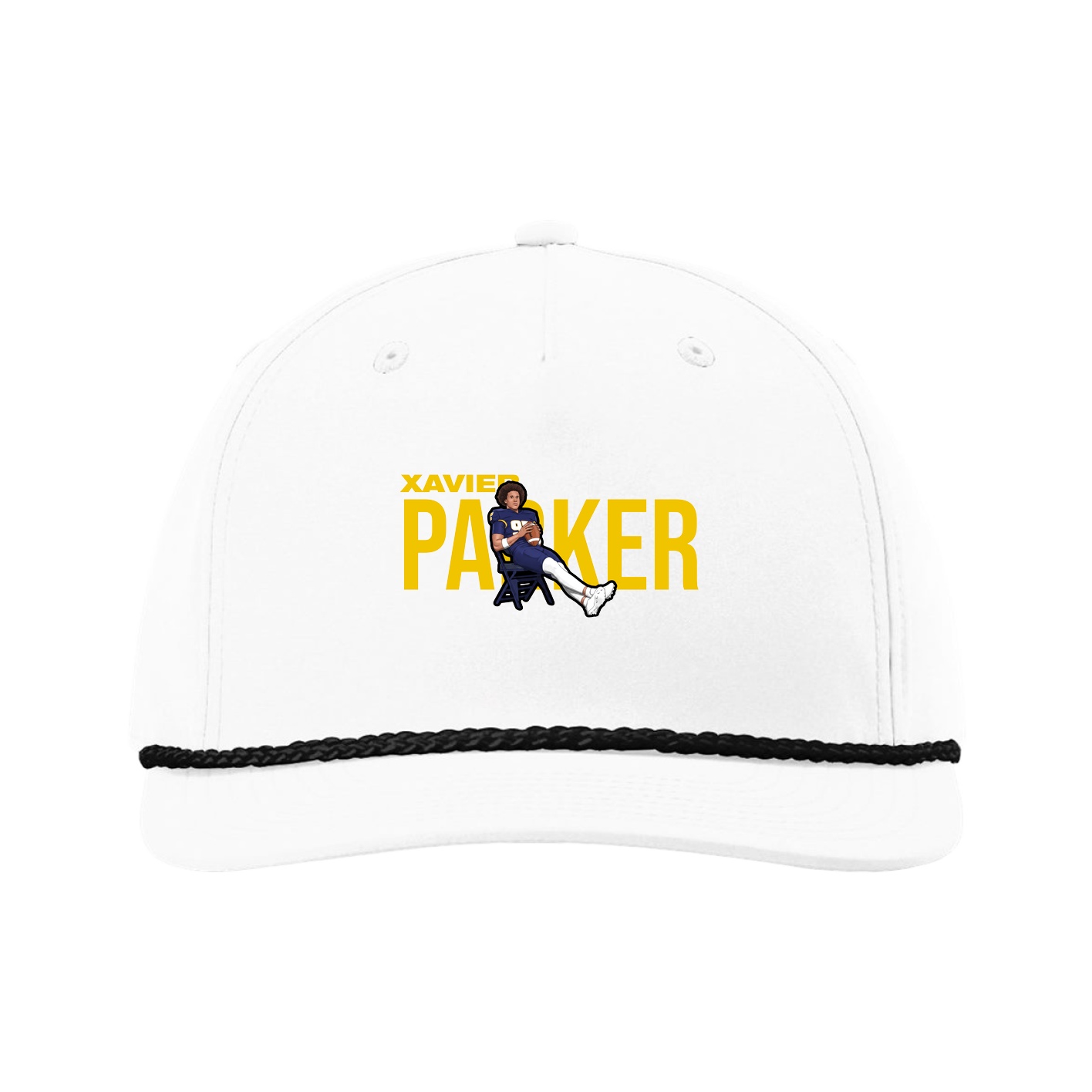 Five-Panel Classic Rope Cap — Player Name in White