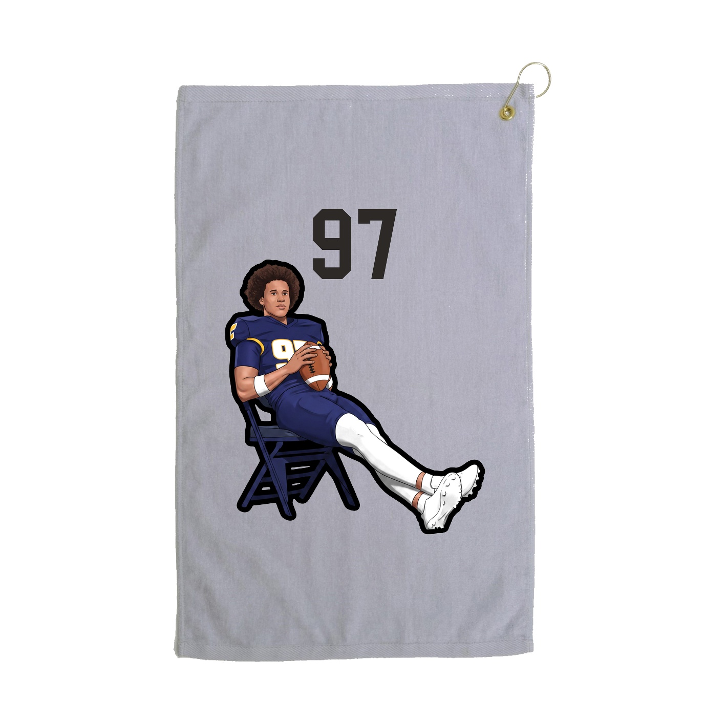 Golf Towel — Number Top in Grey
