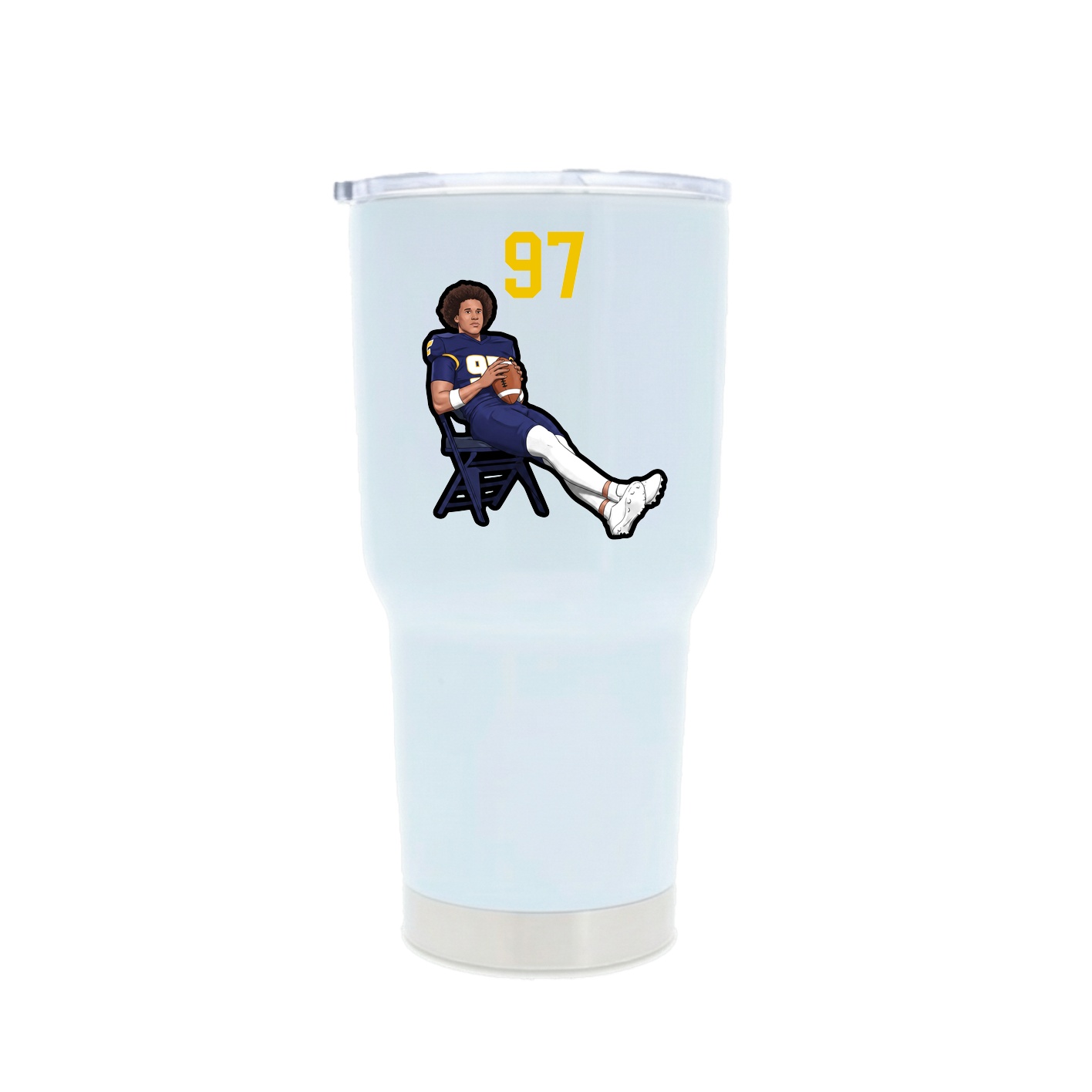 30oz Stainless Steel Tumbler — Number Top in White