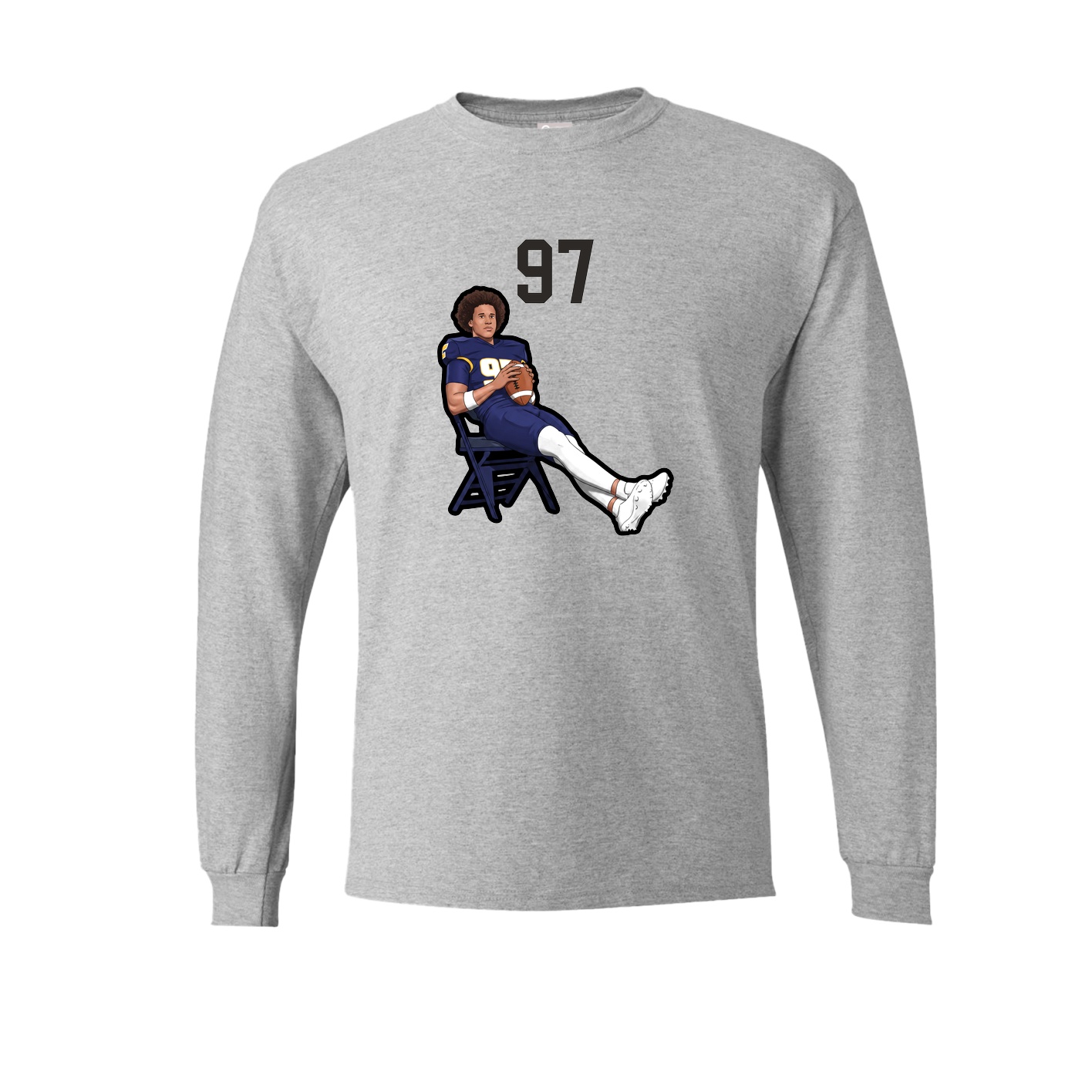 Long Sleeve Tee — Number Top in Grey