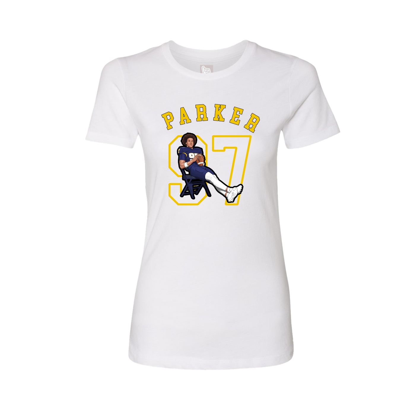 Fitted Women's Tee — Shirsey Arch in White