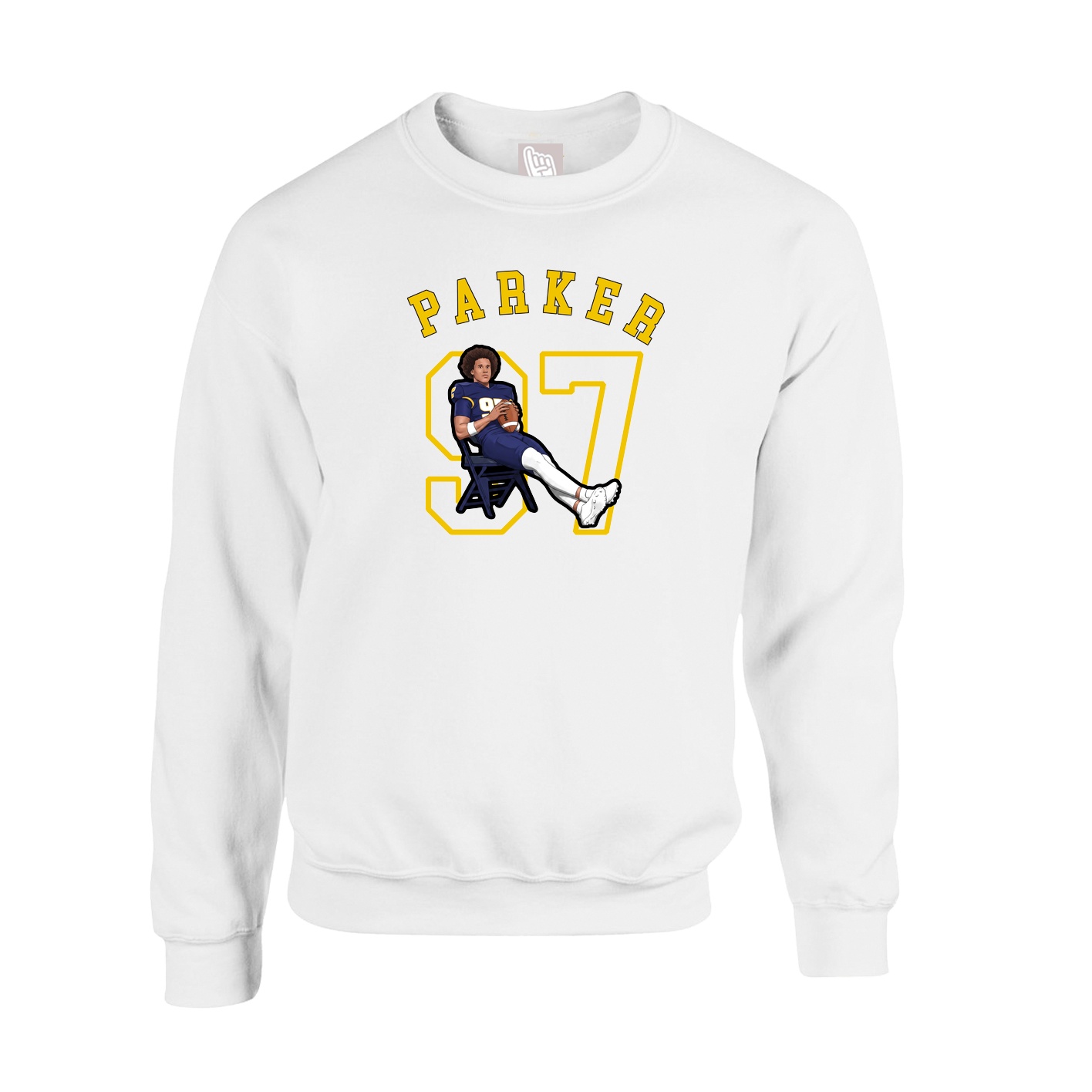 Fleece Crew — Shirsey Arch in White