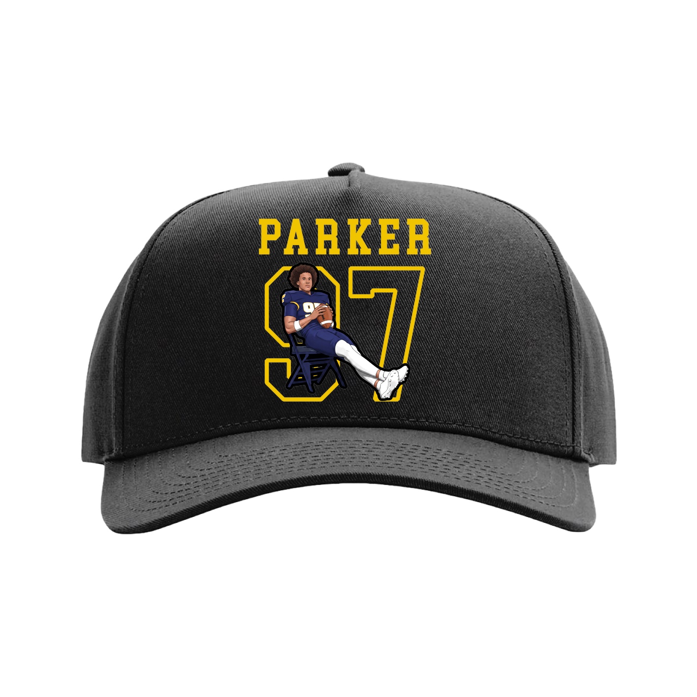 Full Fabric Five-Panel Champ Cap — Shirsey in Black