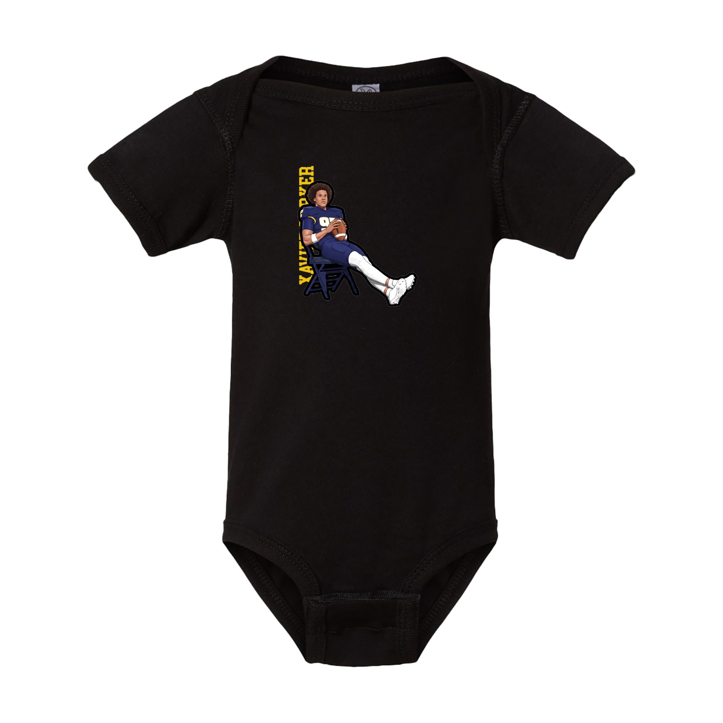 Baby Onesie — Name Vertical in Black