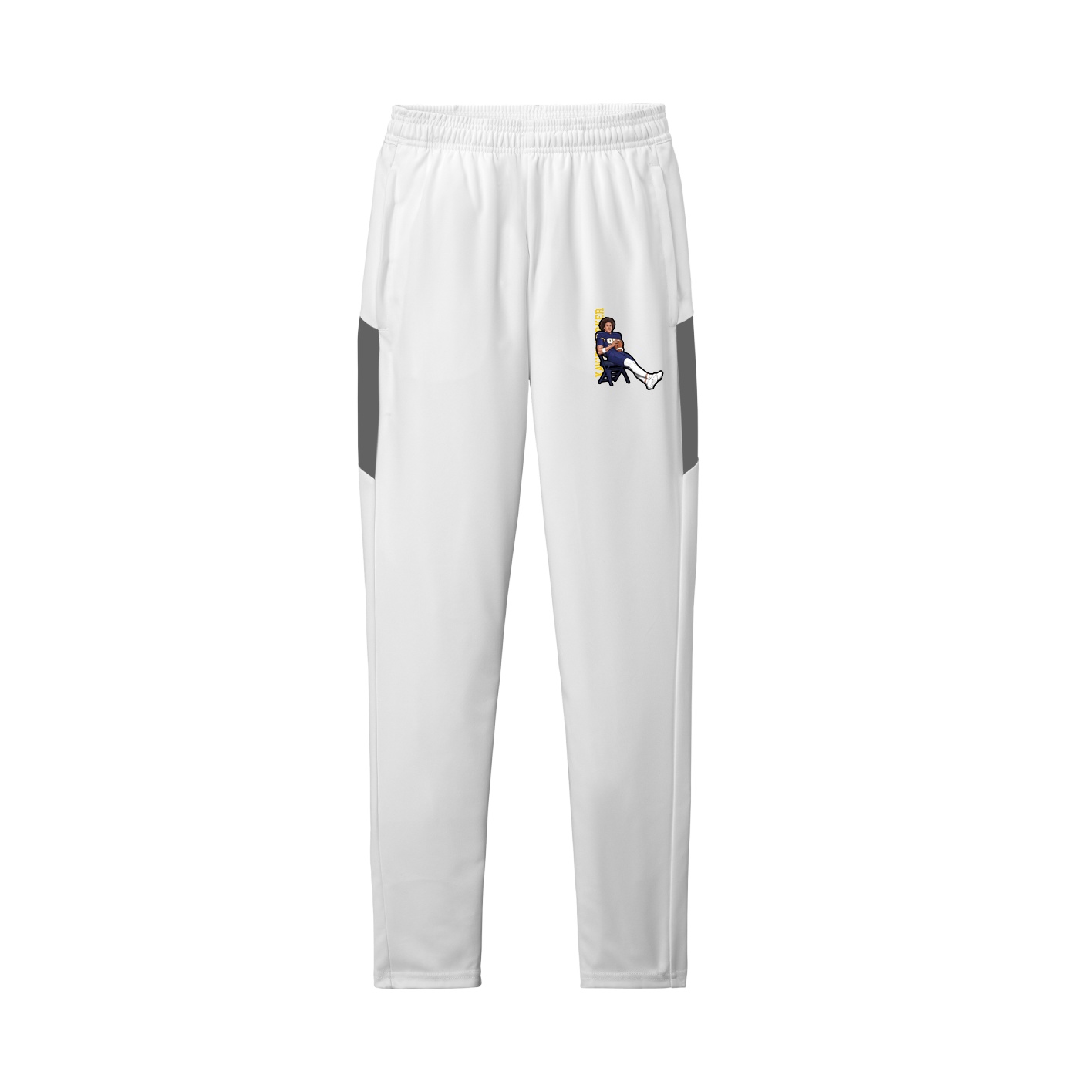 Team Travel Pant — Name Vertical in White/Grey