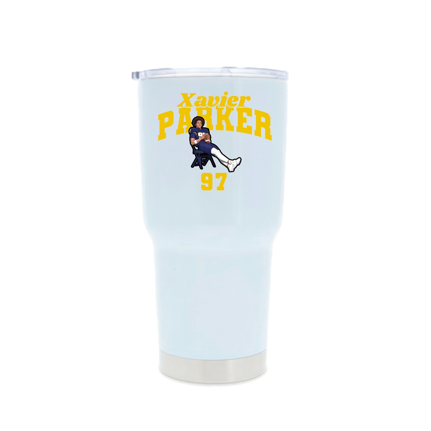 30oz Stainless Steel Tumbler — Signature Arch in White