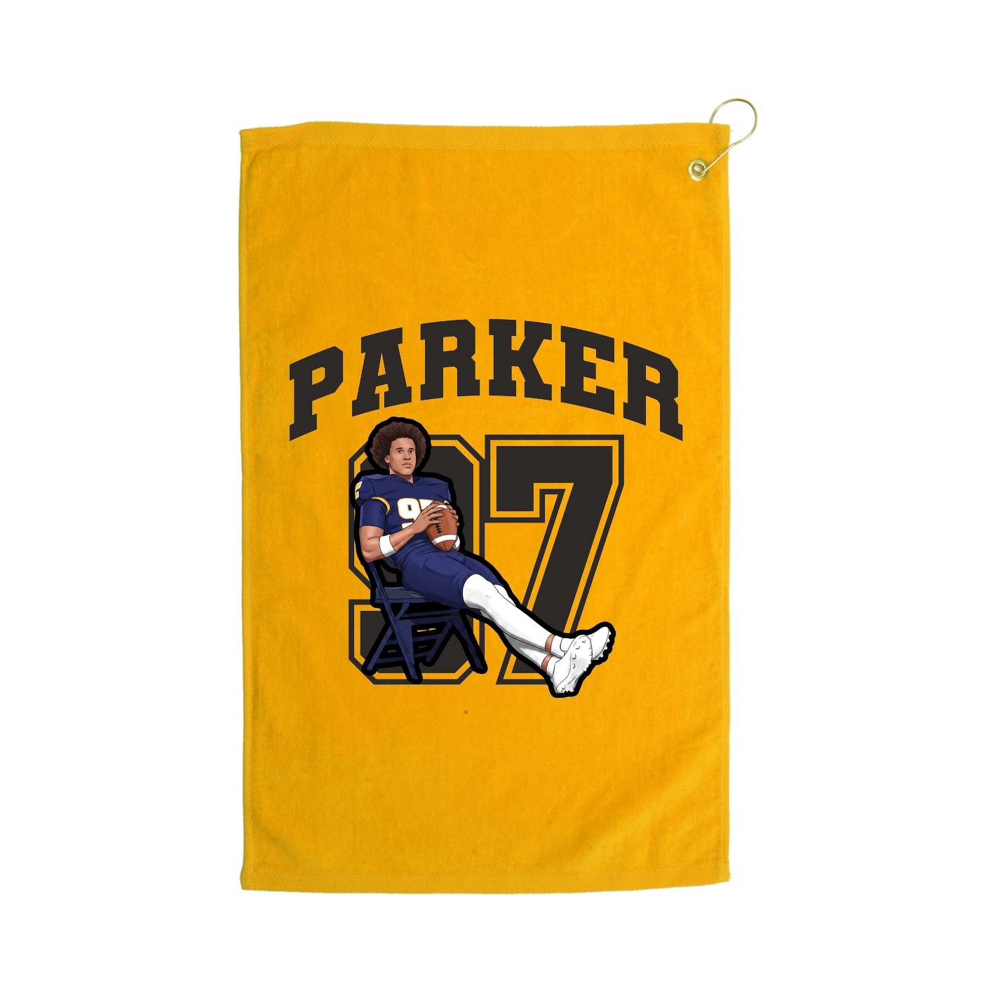 Golf Towel — Number in Gold