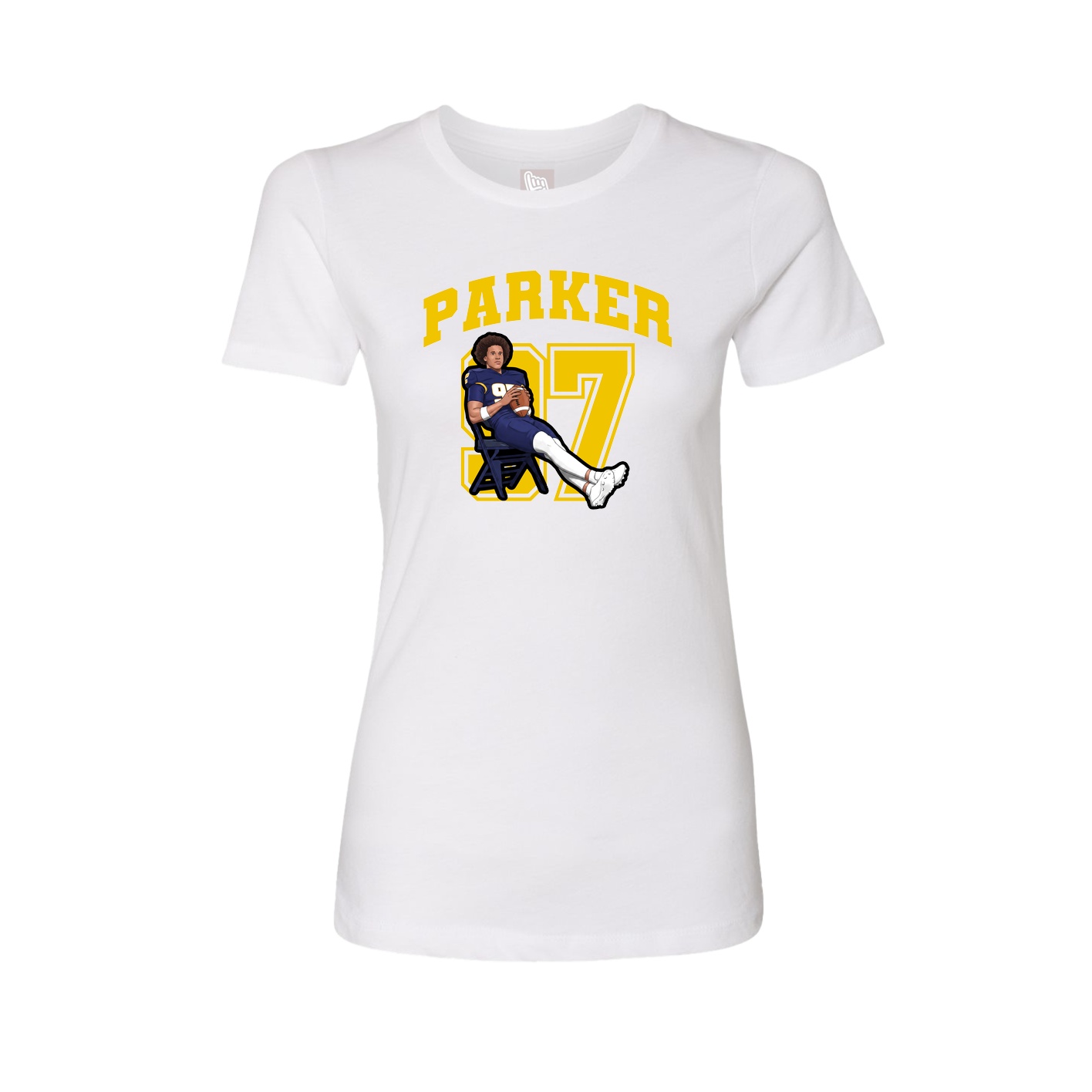 Fitted Women's Tee — Number in White