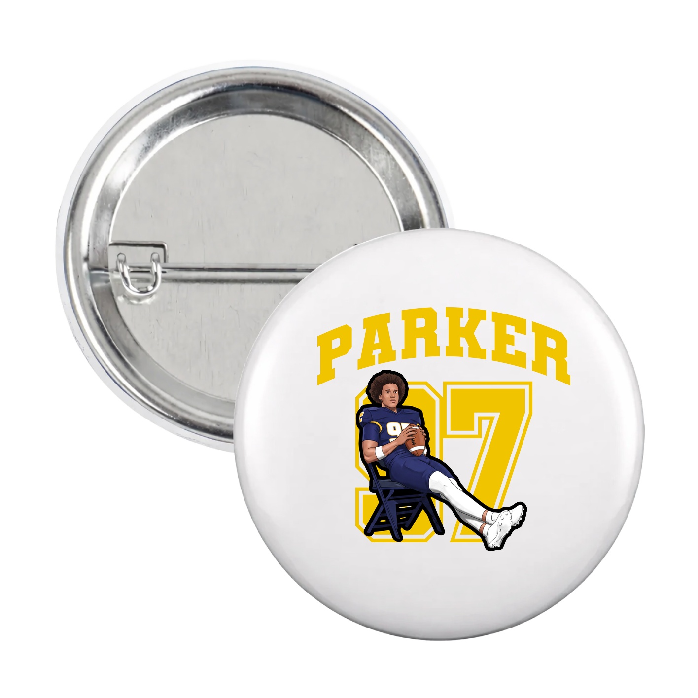 Game Day Button — Number in White