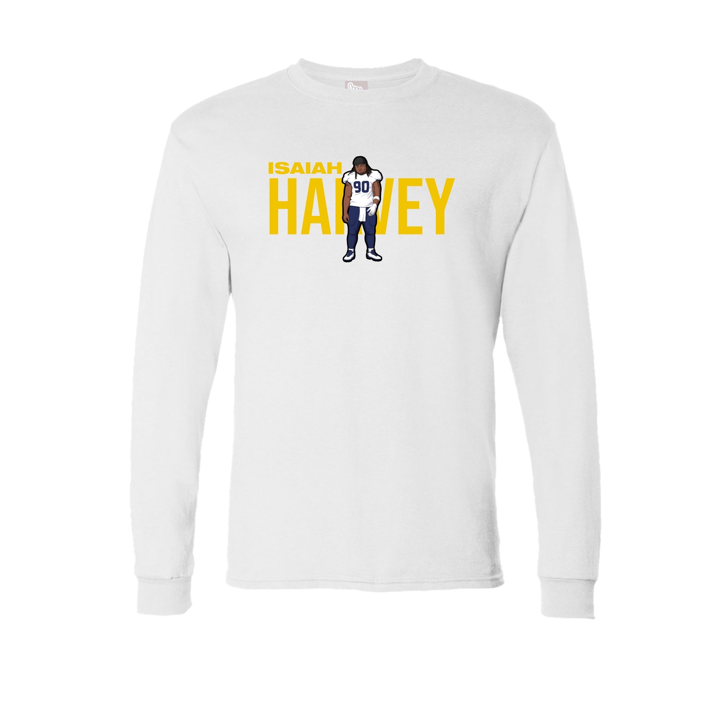 Long Sleeve Tee — Player Name in White