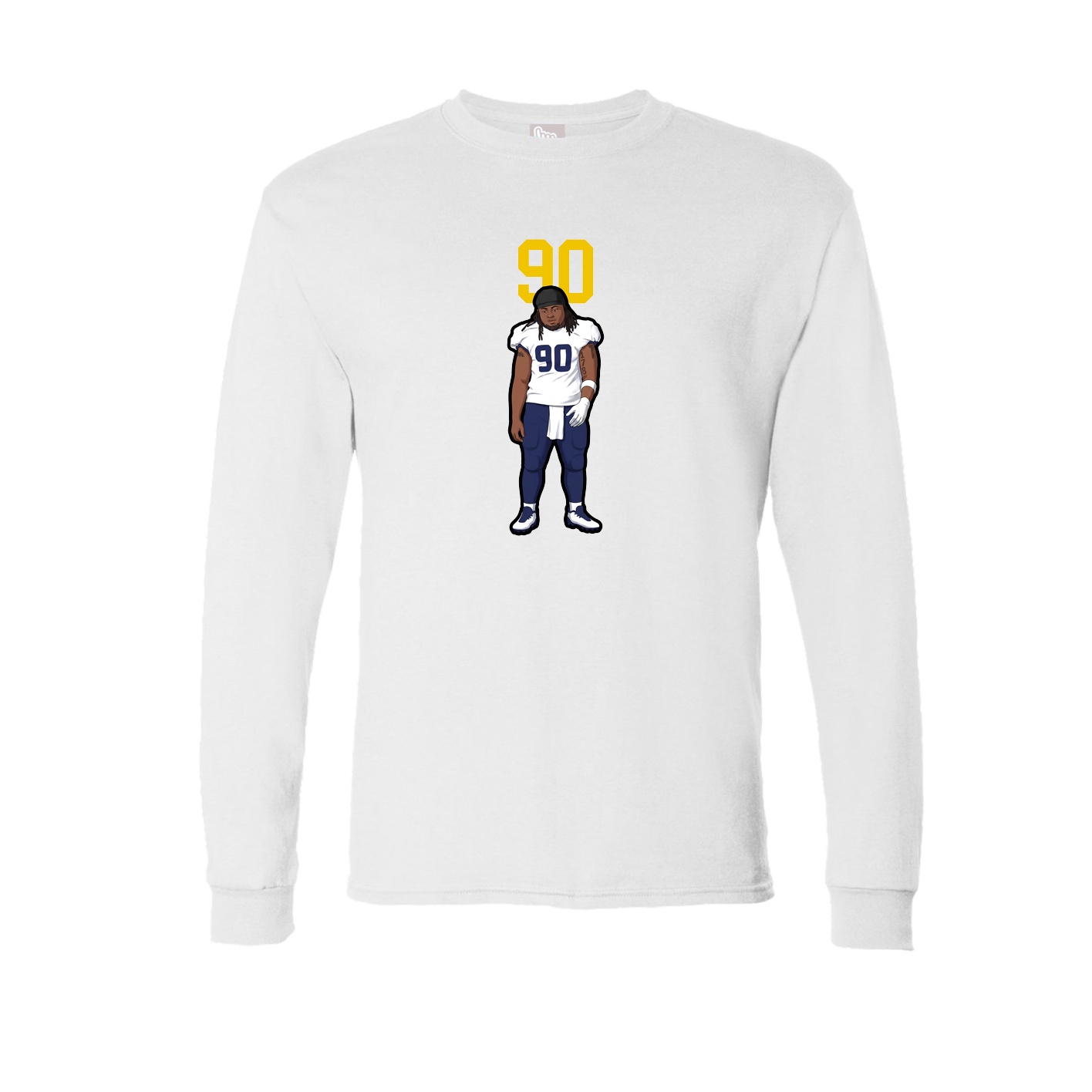 Long Sleeve Tee — Number Top in White