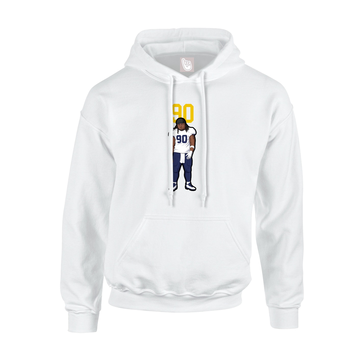 Hoodie — Number Top in White