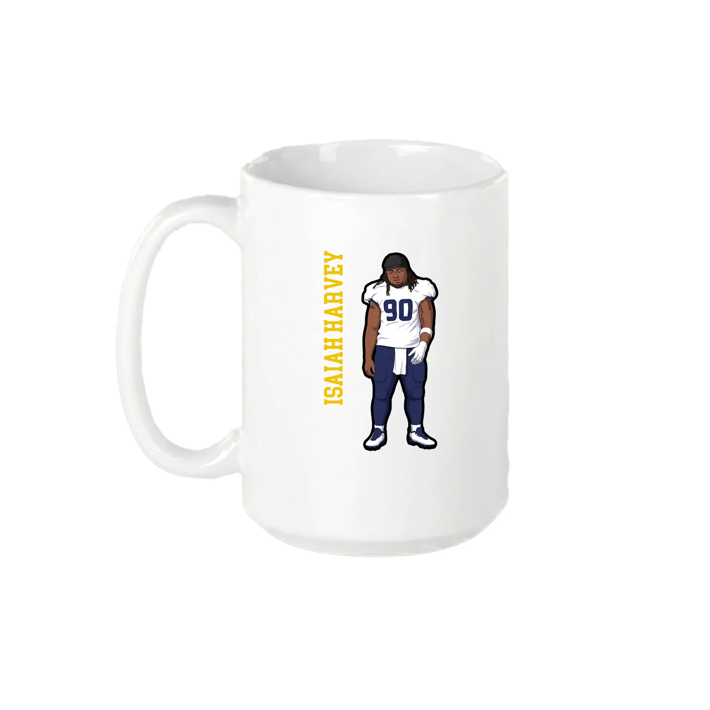 15oz Coffee Mug — Name Vertical in White