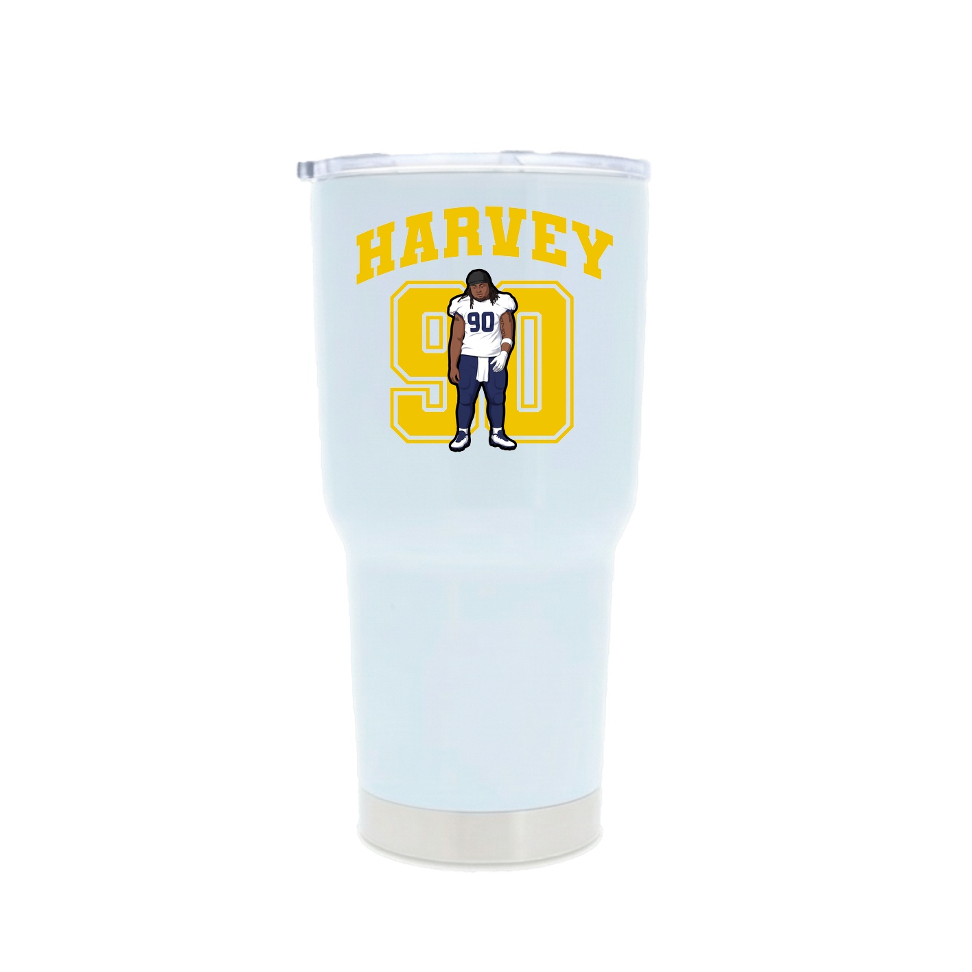 30oz Stainless Steel Tumbler — Number in White