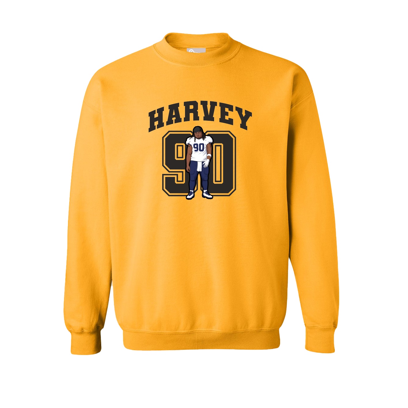 Fleece Crew — Number in Gold